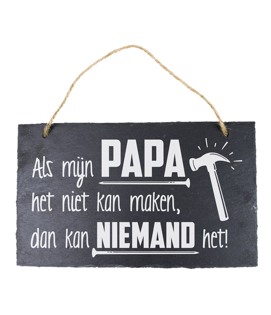 Leisteen bordje Papa