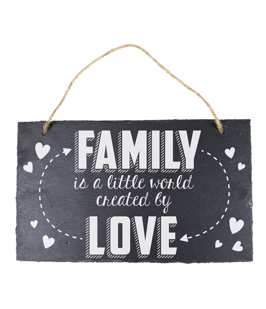 Leisteen bordje Family