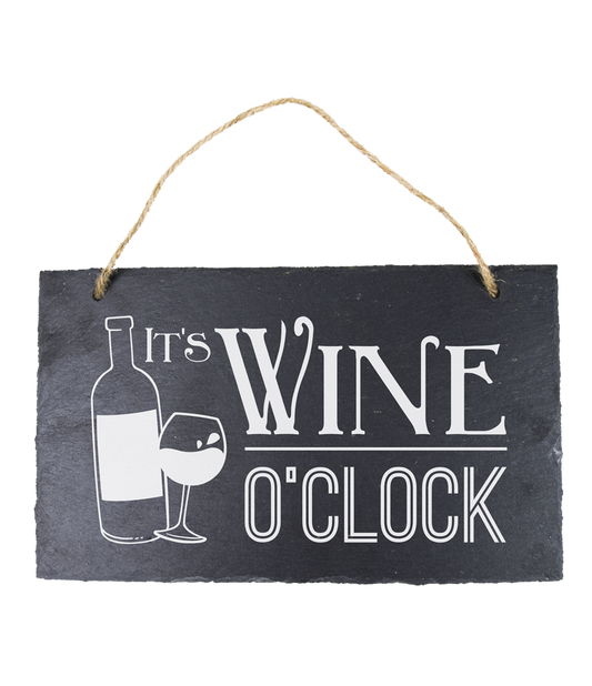 Leisteen bordje Wine o' Clock