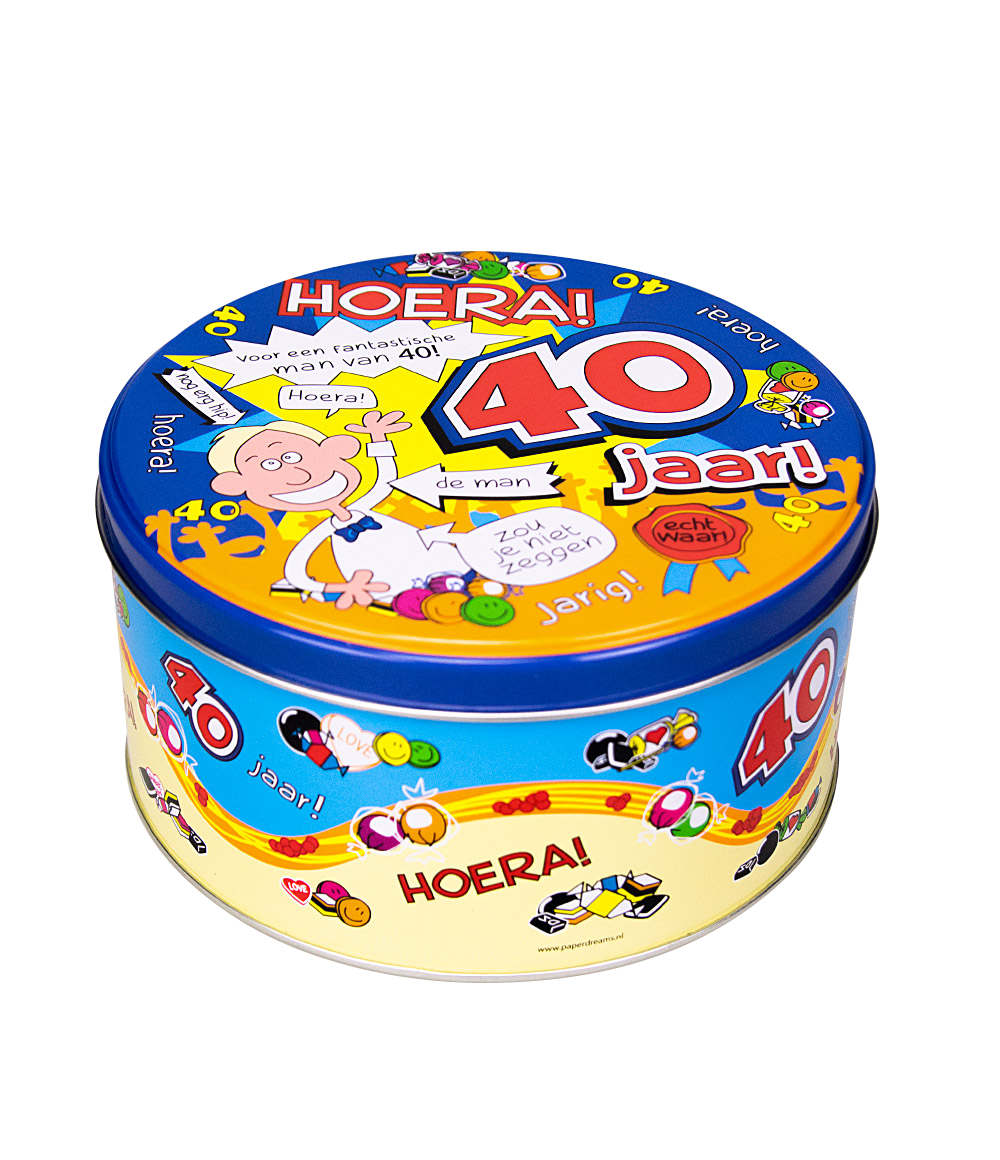 Snoeptrommel 40 jaar man