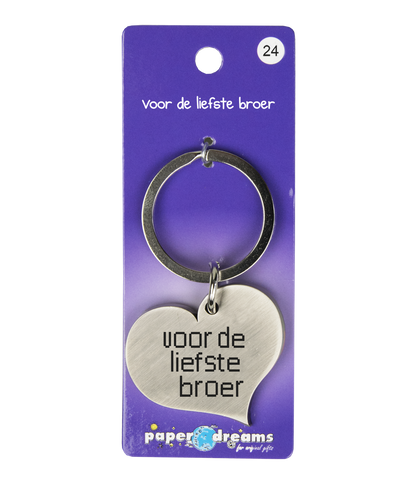 Hart sleutelhanger Broer
