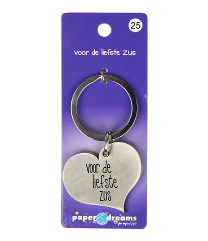 Hart sleutelhanger Zus
