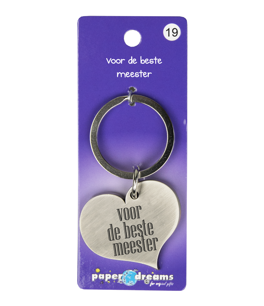 Hart sleutelhanger Meester