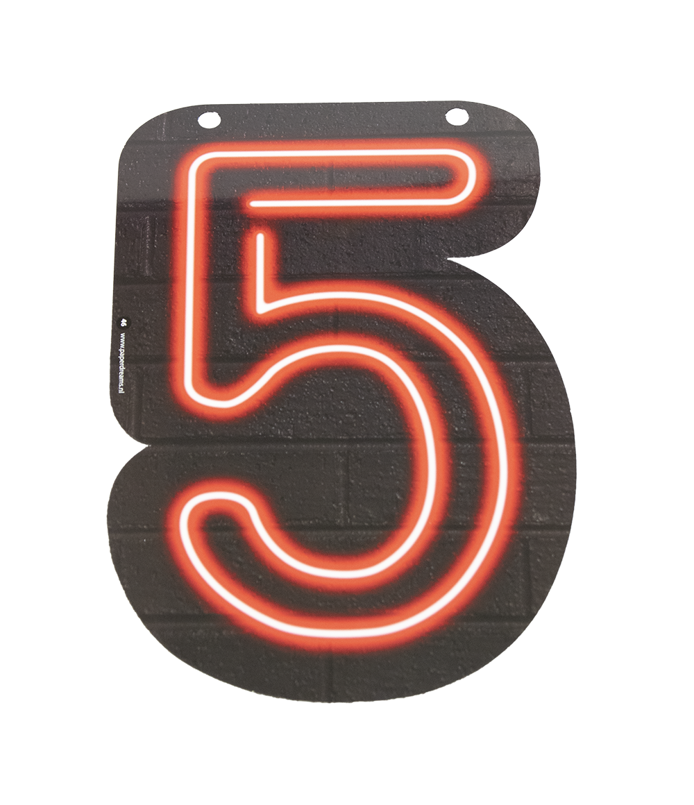 Neon Cijfer 5