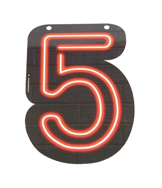 Neon Cijfer 5