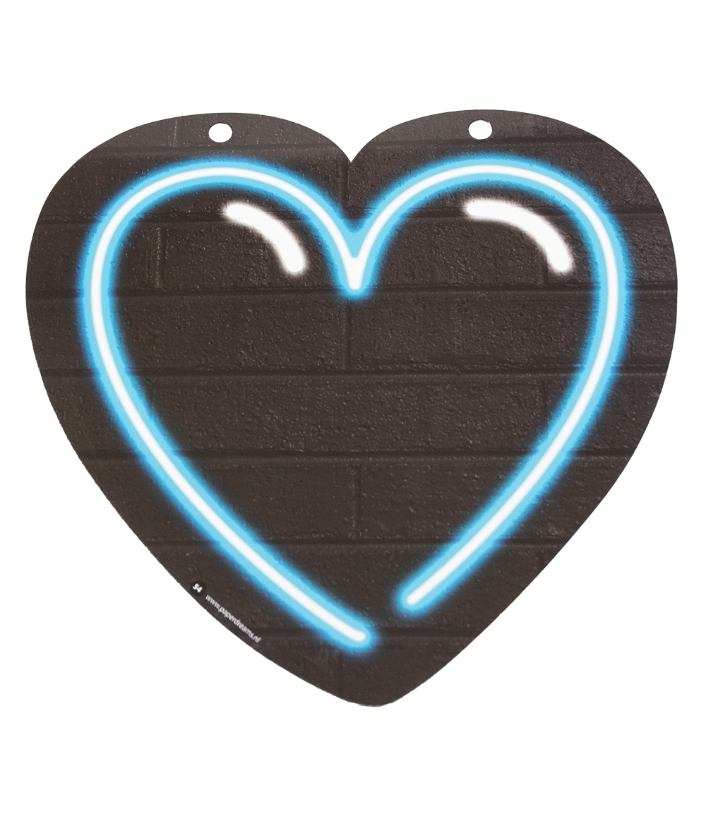 Neon Hart Blauw