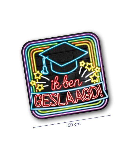 Huldeschild Geslaagd Neon