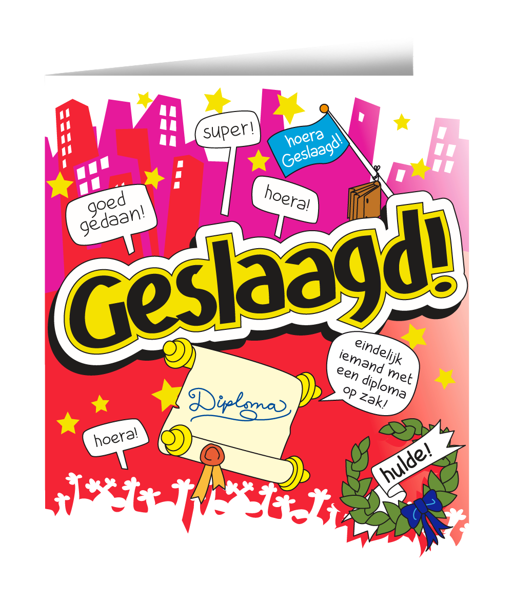 Wenskaart Geslaagd Cartoon