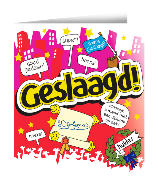 Wenskaart Geslaagd Cartoon