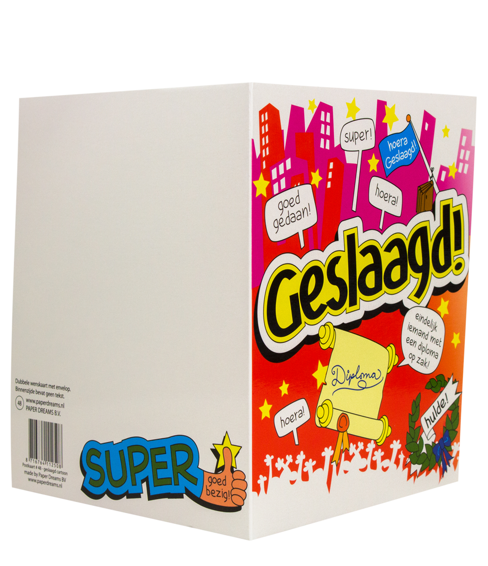 Wenskaart Geslaagd Cartoon