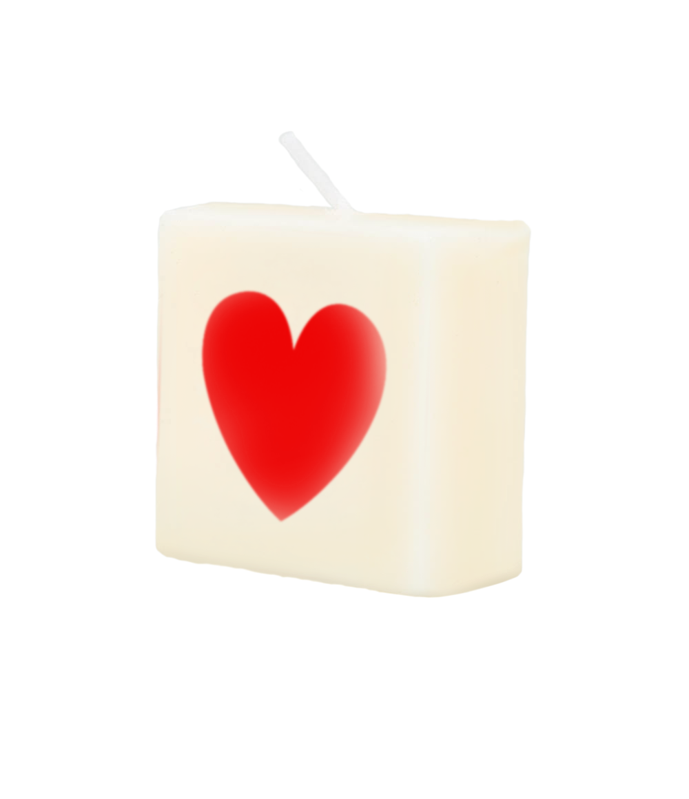 Blokkaarsje Hartje rood