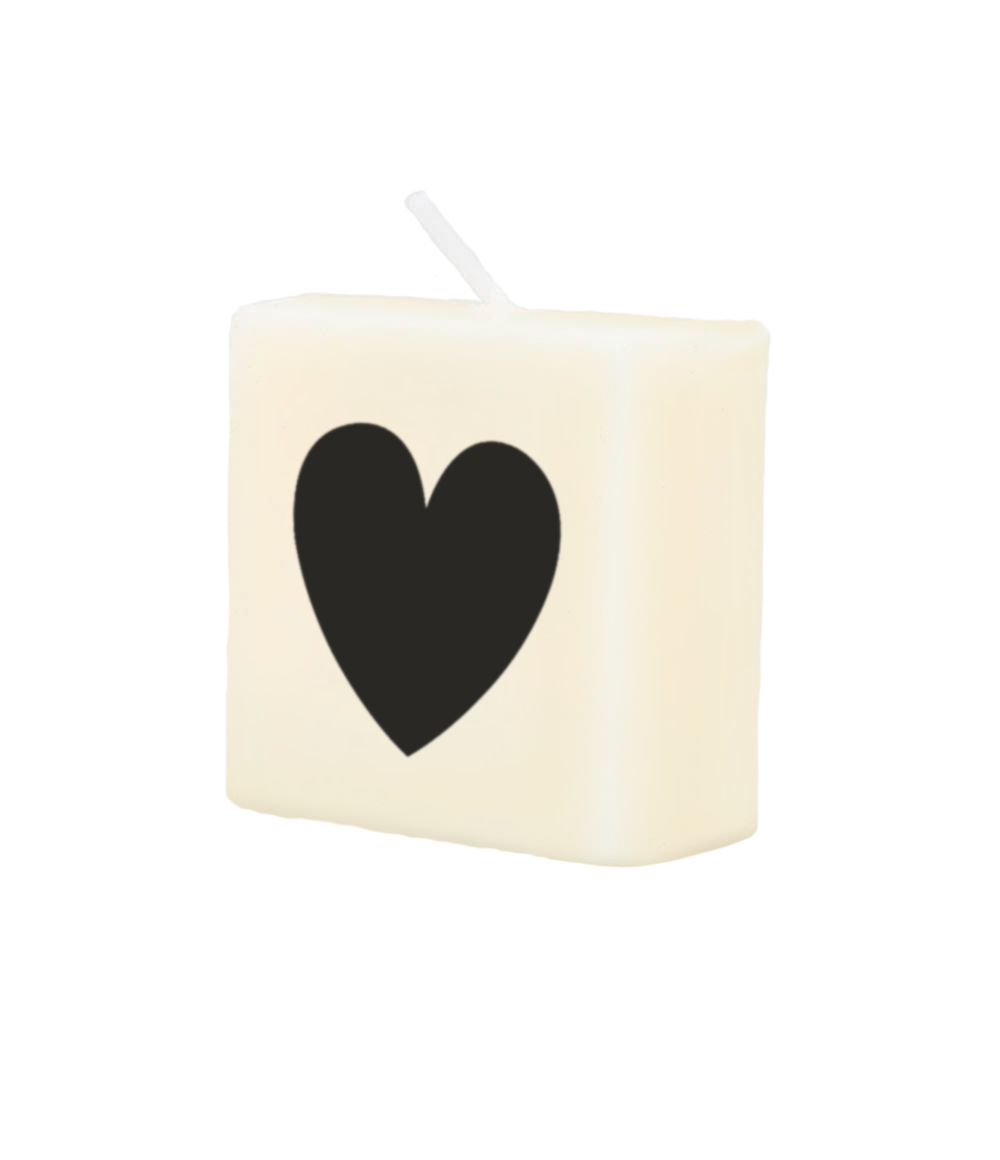Blokkaarsje Hartje zwart