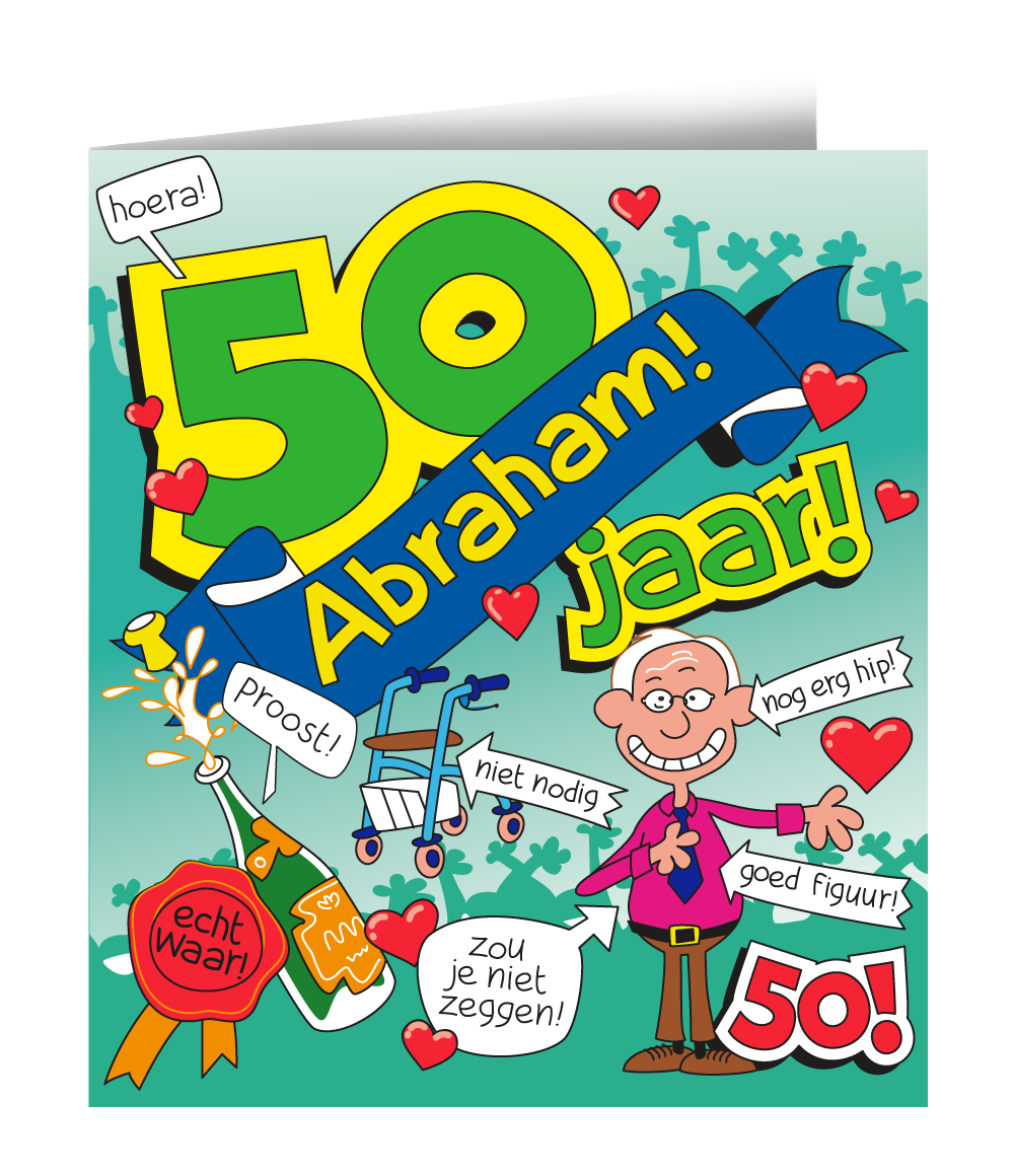 Wenskaart Abraham 50 Cartoon