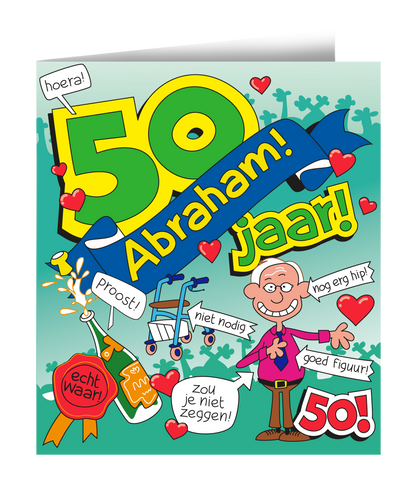 Wenskaart Abraham 50 Cartoon