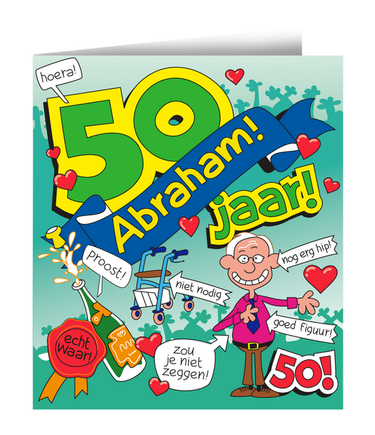 Wenskaart Abraham 50 Cartoon