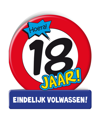 Wenskaart 18 jaar Verkeersbord