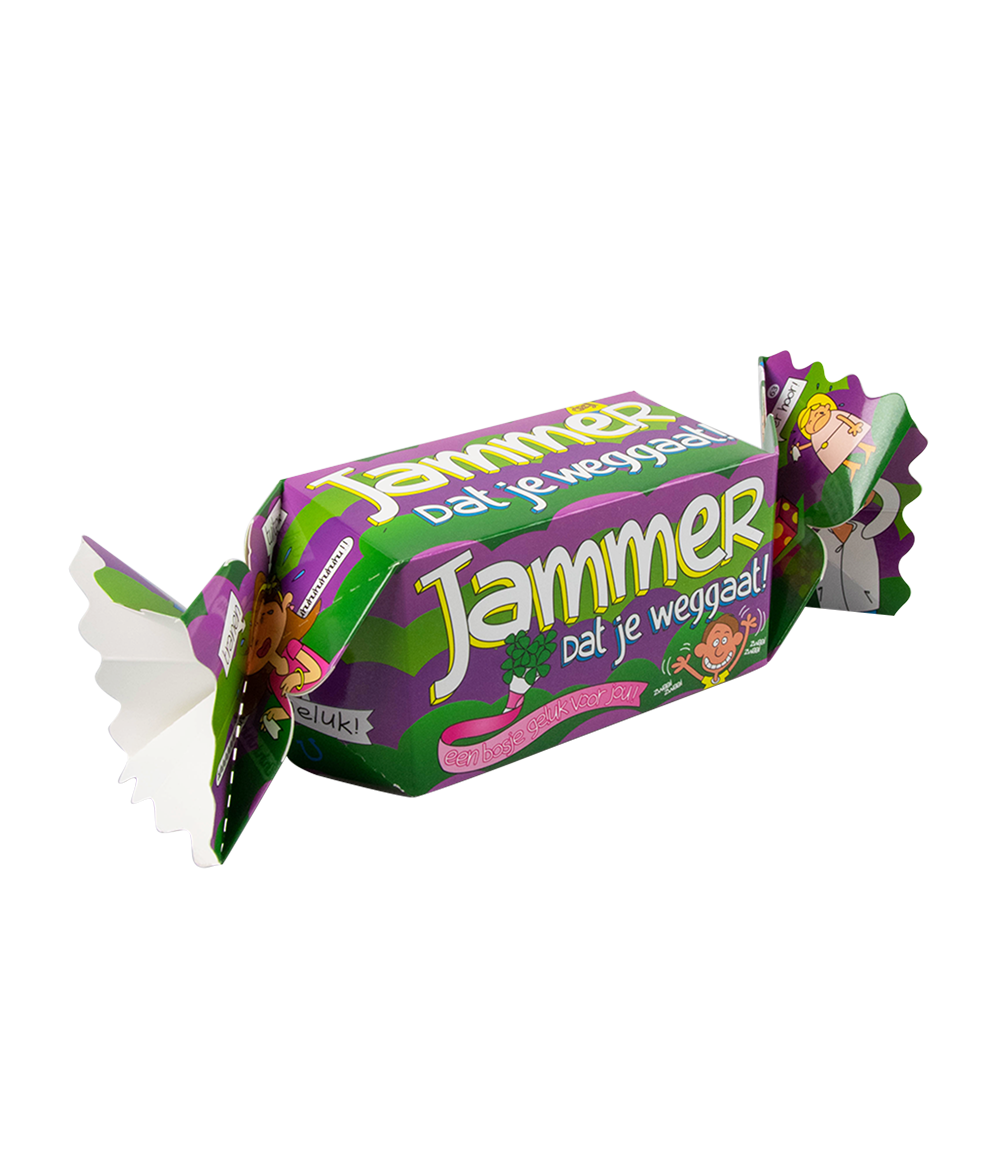 Snoepverpakking Jammer dat je weggaat