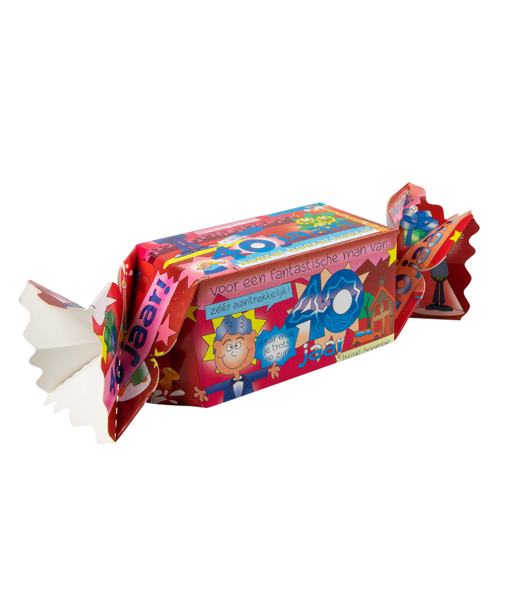 Snoepverpakking 40 jaar man