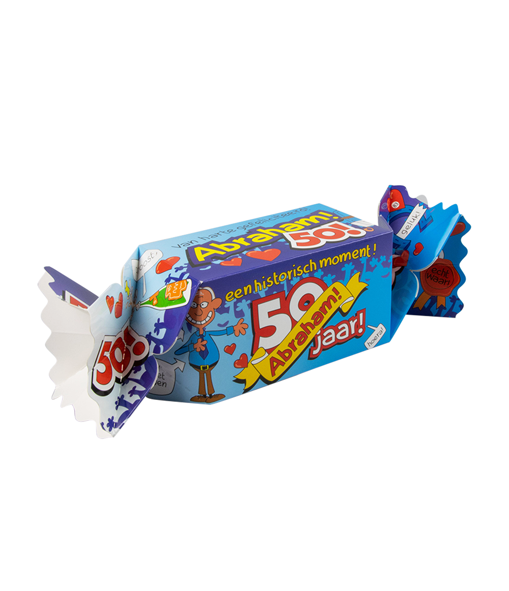 Snoepverpakking Abraham 50 jaar