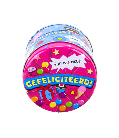 Snoepblikje Gefeliciteerd