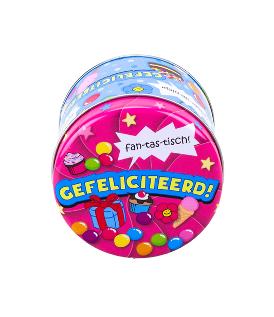 Snoepblikje Gefeliciteerd