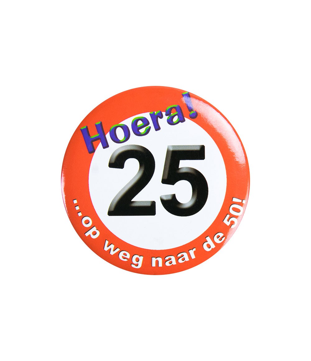 Button 25 jaar Verkeersbord