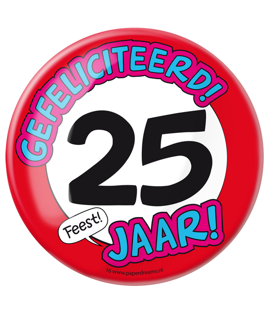 Button XL 25 jaar