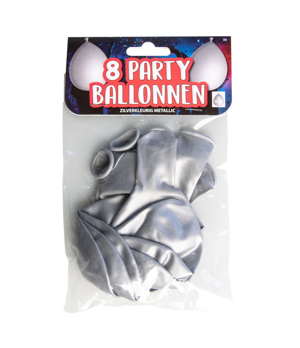 Ballonnen Metallic Zilver 30cm