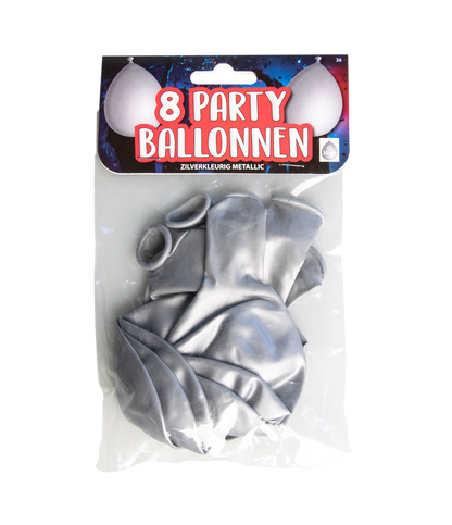 Ballonnen Metallic Zilver 30cm