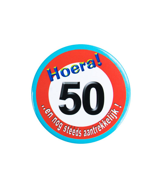 Button 50 jaar Verkeersbord