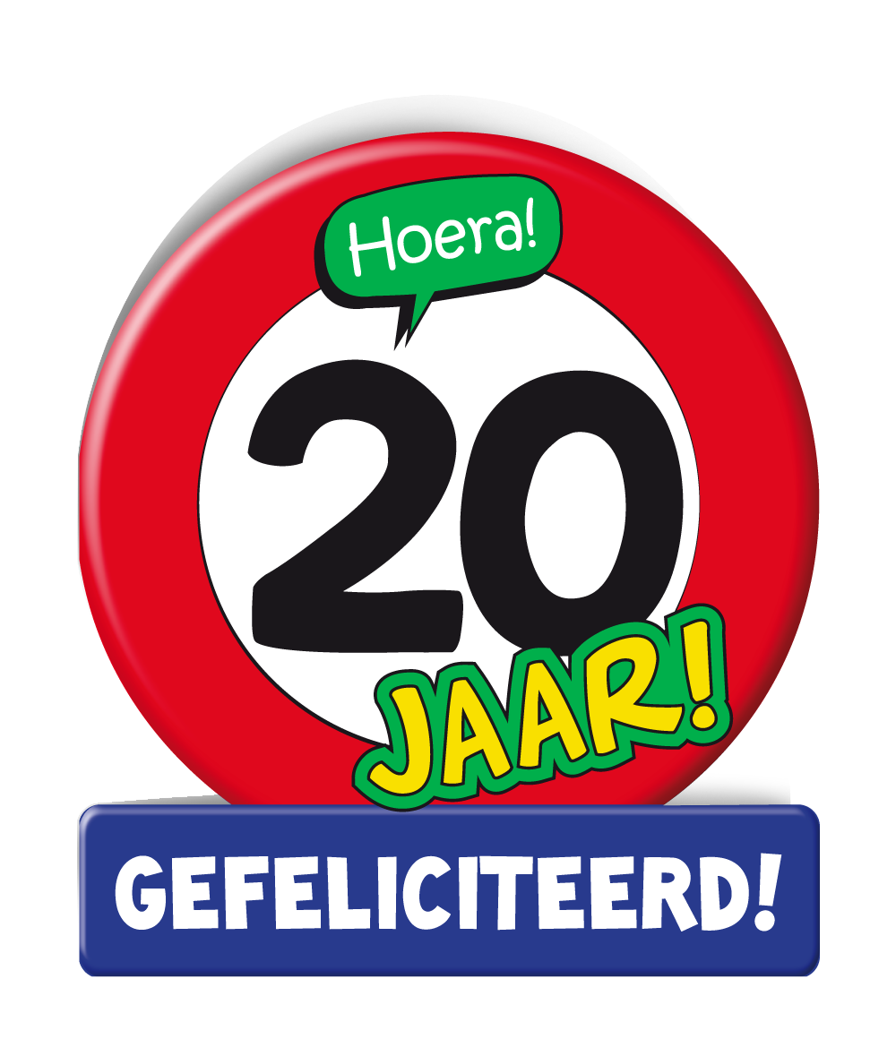 Wenskaart 20 jaar Verkeersbord
