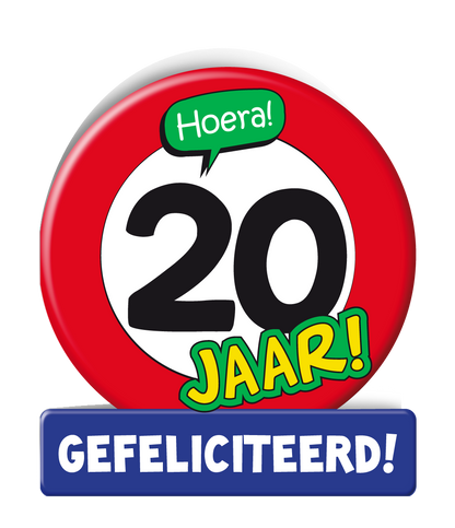 Wenskaart 20 jaar Verkeersbord
