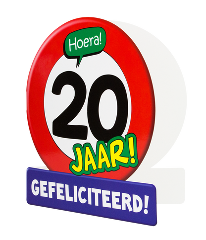 Wenskaart 20 jaar Verkeersbord