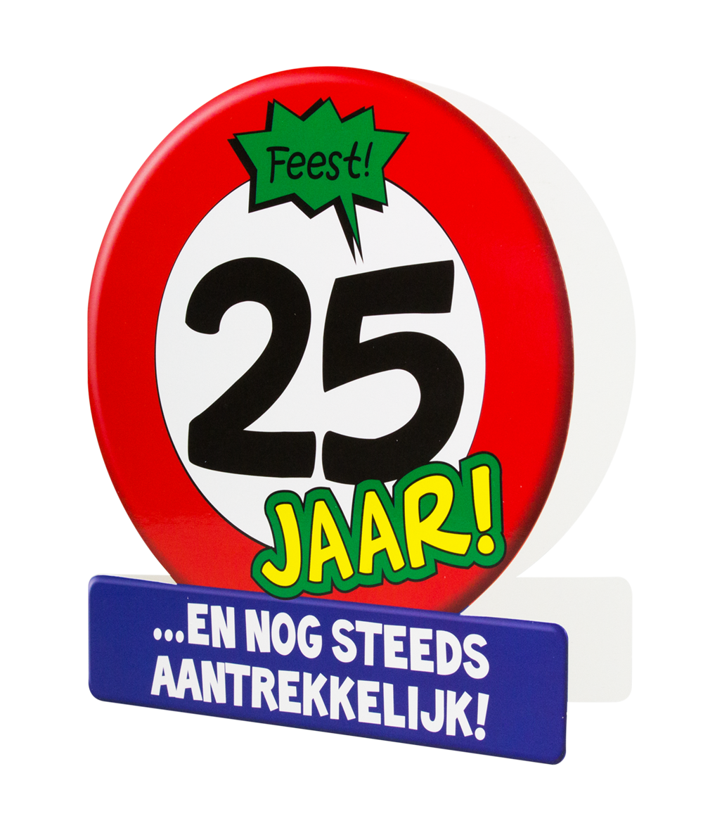 Wenskaart 25 jaar Verkeersbord