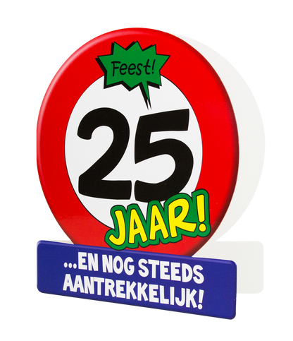 Wenskaart 25 jaar Verkeersbord