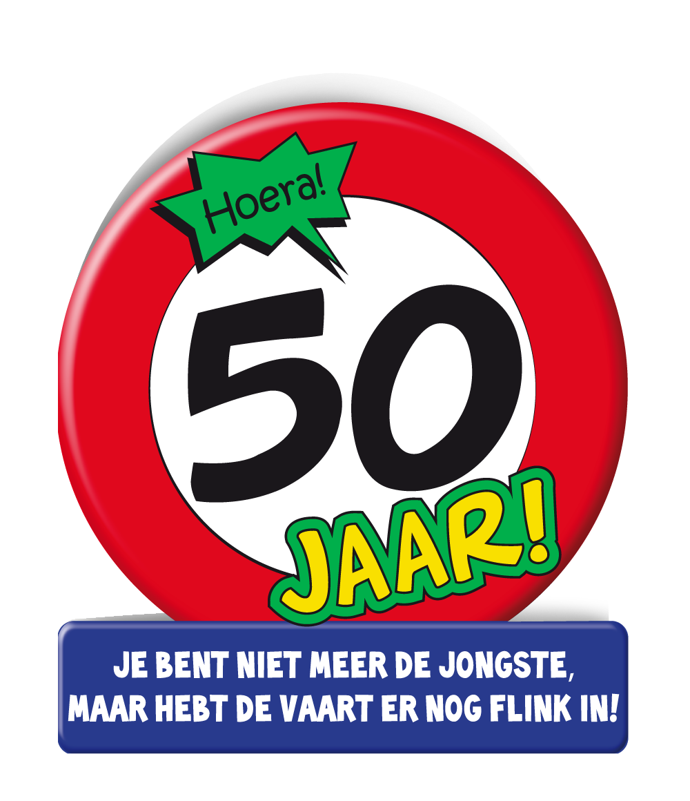 Wenskaart 50 jaar Verkeersbord