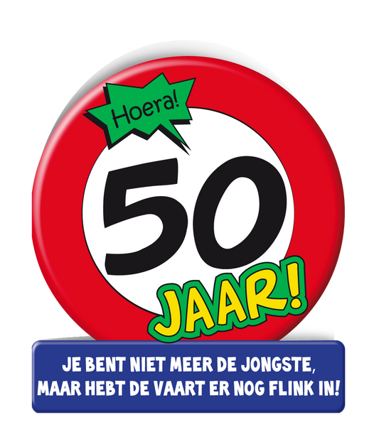 Wenskaart 50 jaar Verkeersbord