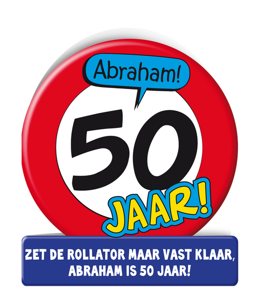 Wenskaart Abraham 50 Verkeersbord