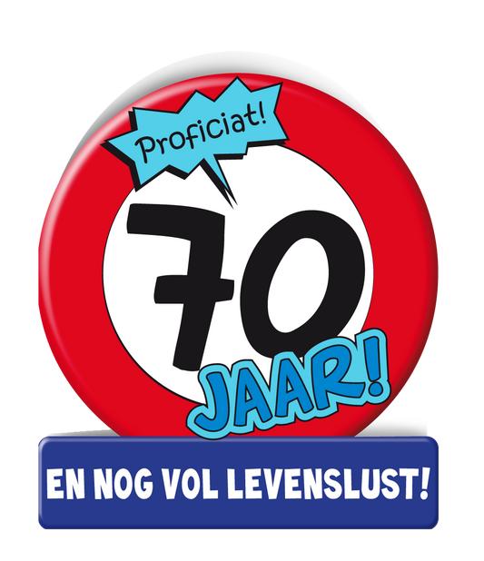 Wenskaart 70 jaar Verkeersbord