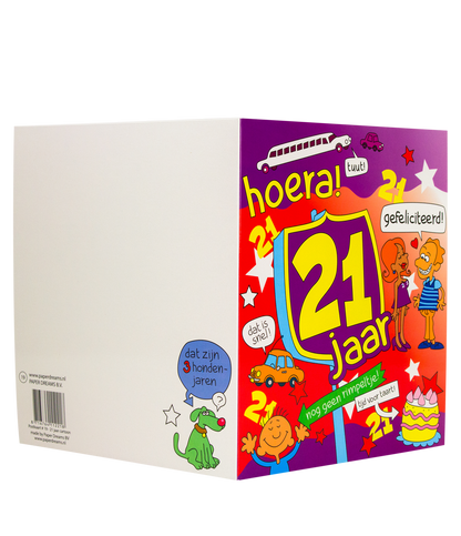Wenskaart 21 jaar Cartoon