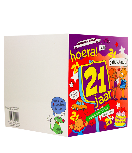 Wenskaart 21 jaar Cartoon