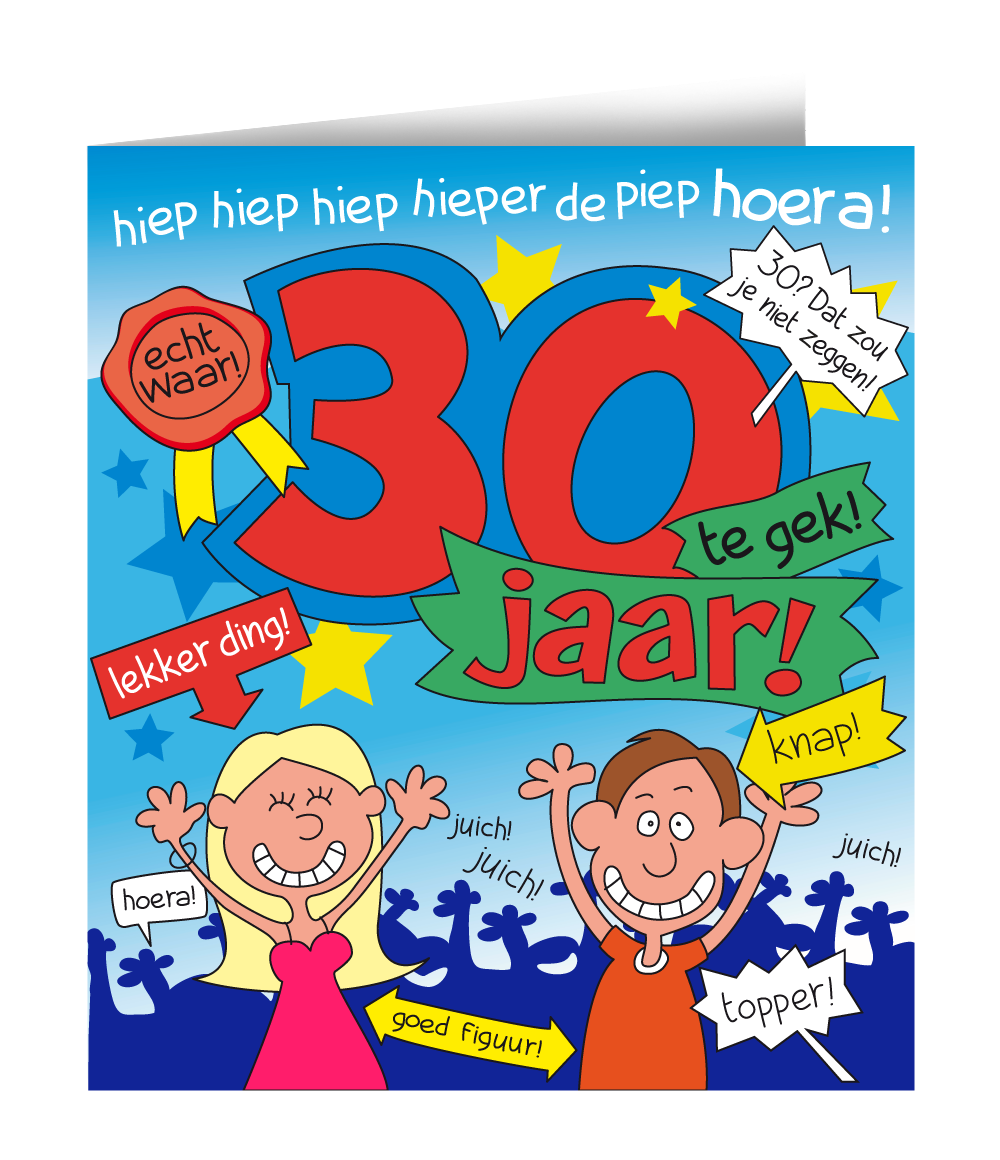Wenskaart 30 jaar Cartoon