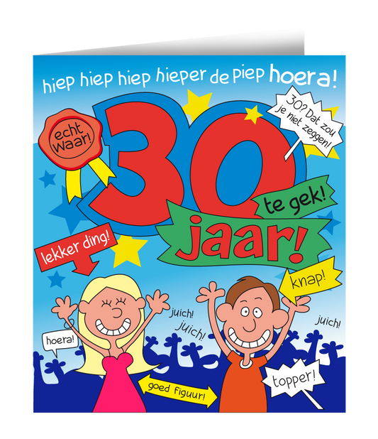 Wenskaart 30 jaar Cartoon