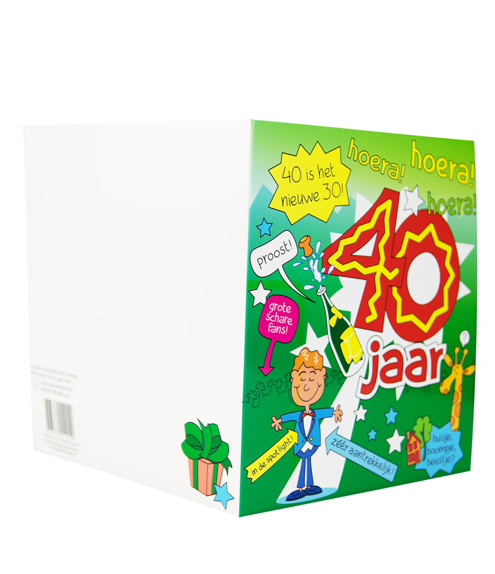 Wenskaart 40 jaar Man Cartoon