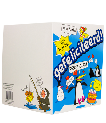 Wenskaart Gefeliciteerd pinguïn Cartoon