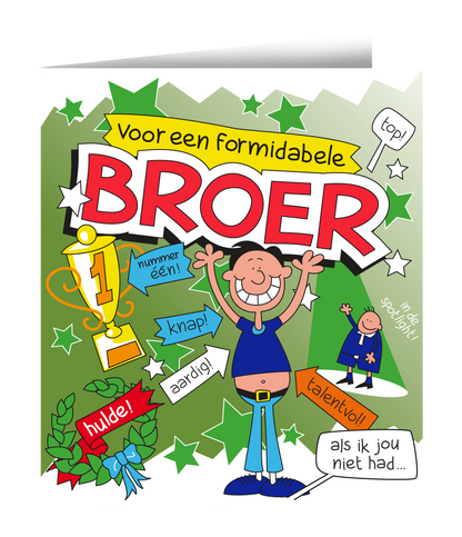Wenskaart Broer Cartoon