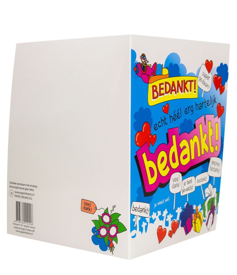 Wenskaart Bedankt Cartoon