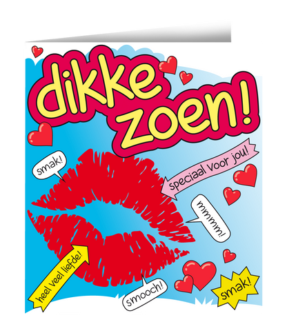 Wenskaart Dikke Zoen