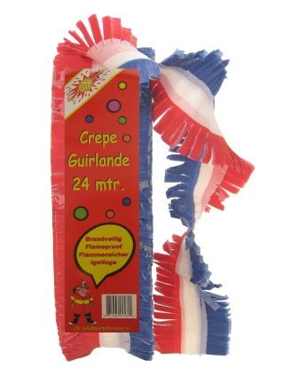 Slinger Crepe Rood Wit Blauw 24 meter