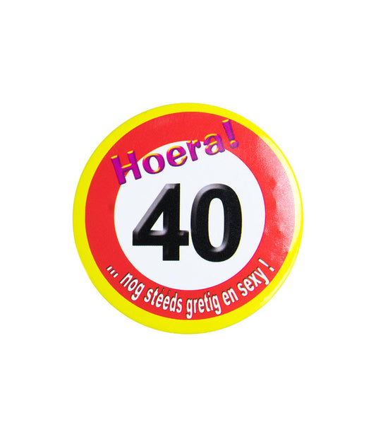 Button 40 jaar Verkeersbord